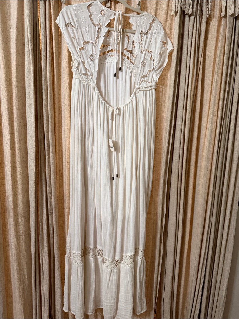 Free People Ivory Boho Maxi Dress – Size Medium – NWT - Picture 2 of 5